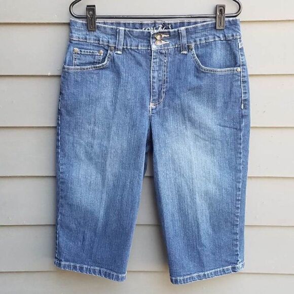 Code Bleu Brigitte Capris Jeans check Measurements - Picture 1 of 7